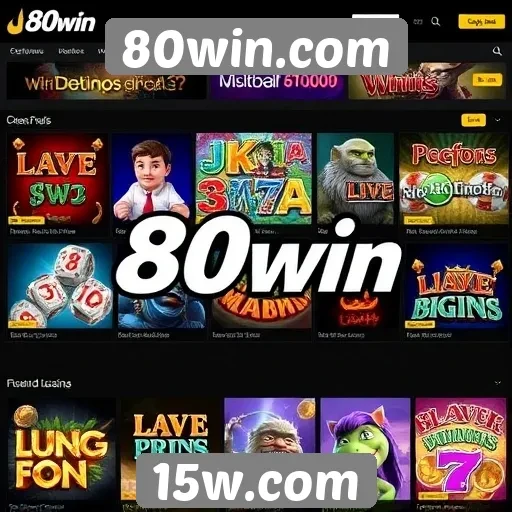 Variedade de jogos disponíveis no 80win